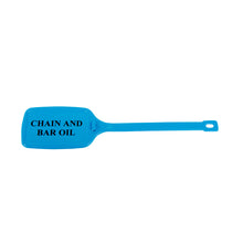 Load image into Gallery viewer, PowerMowers provides professional lawn &amp; garden products that prioritises cutting-edge performance &amp; user-safety. GA Chain &amp; Bar Oil Identification Tags Plastic Blue Set of (10) FUE7777