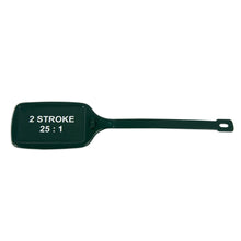 Load image into Gallery viewer, PowerMowers provides professional lawn &amp; garden products that prioritises cutting-edge performance &amp; user-safety. GA Fuel Container Identification Tags 2-Stroke 25:1 Plastic Dark Green (Set of 10) FUE7773