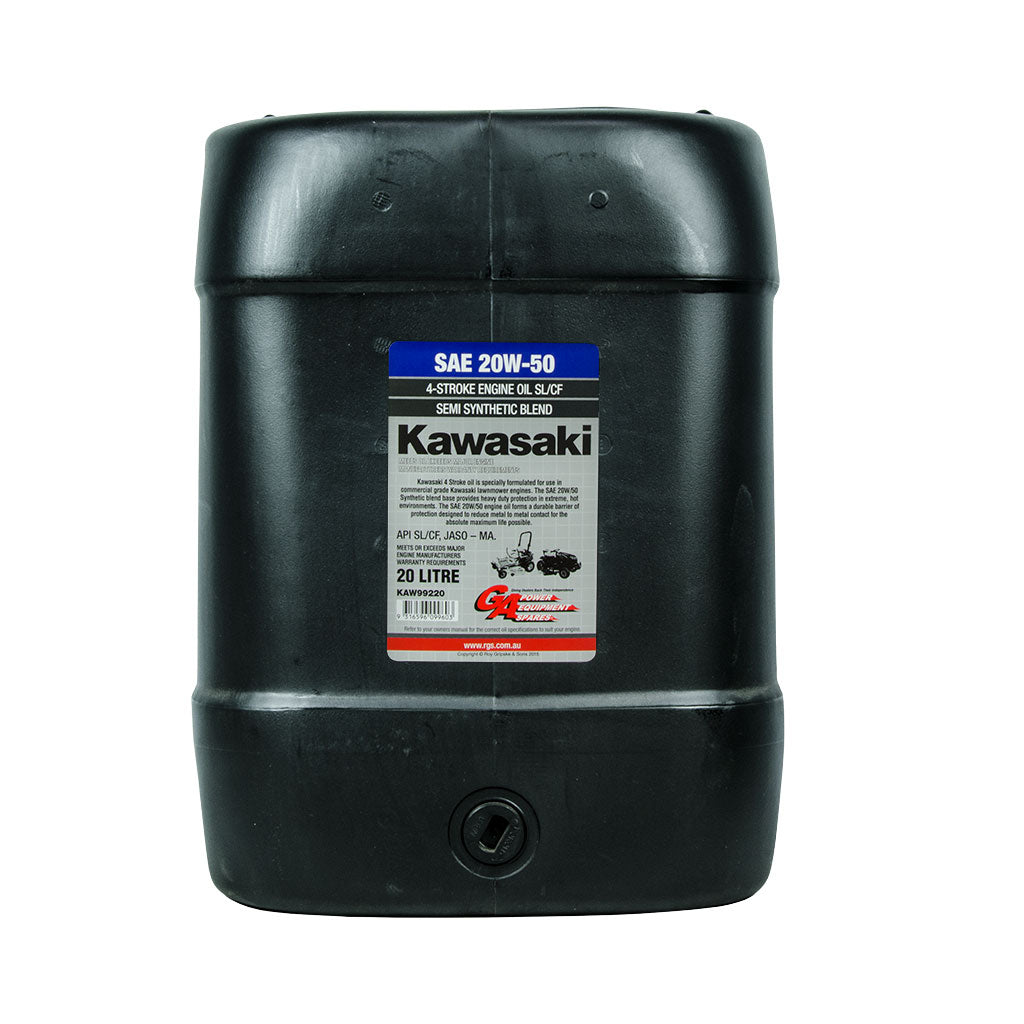 PowerMowers provides professional lawn & garden products that prioritises cutting-edge performance & user-safety. GA Kawasaki Oil 20L SAE 20W50 Semi-Synthetic 4-Stroke Engine Oil KAW99220