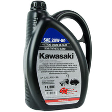 Load image into Gallery viewer, PowerMowers provides professional lawn &amp; garden products that prioritises cutting-edge performance &amp; user-safety. GA Kawasaki Oil 20W50 Semi-Synthetic Four Stroke Engine Oil 4L Set of (4) KAW99204