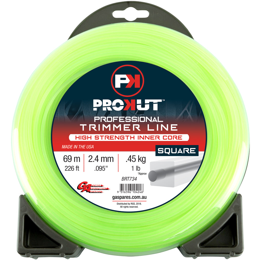 PowerMowers provides professional lawn & garden products that prioritises cutting-edge performance & user-safety. GA PROCORE® Trimmer Line Square Green .095" 2.40 mm 69m Donut OMK561519