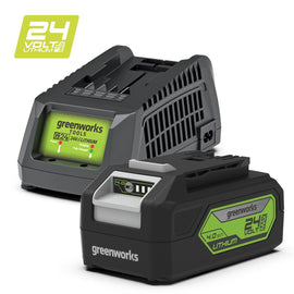 PowerMowers provides professional lawn & garden products that prioritises cutting-edge performance & user-safety. Greenworks 24V 4.0Ah Battery and Charger Kit 2926807AU-Kit-4