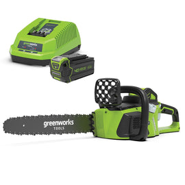 PowerMowers provides professional lawn & garden products that prioritises cutting-edge performance & user-safety. Greenworks 40V 4.0Ah Chainsaw Kit 20077, 2931802, 2927007