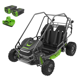 GREENWORKS 60V STEALTH Twin Series All-Terrain 2-Seat Electric Go-Kart 8.0Ah Batteries & Dual Charger Kit 7403607AU - FREE REDEMPTION KIT