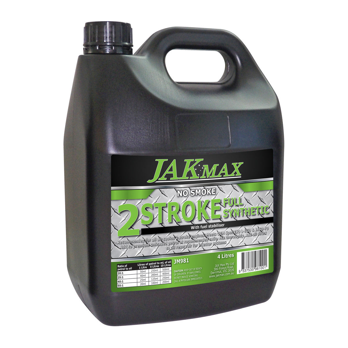 JakMax 2-Stroke Full-Synthetic Oil 4L