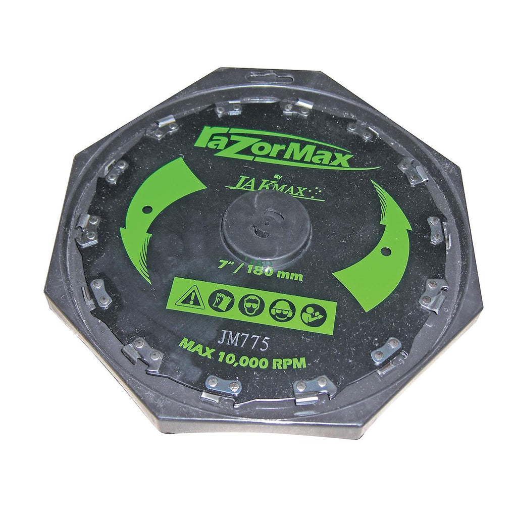 PowerMowers provides professional lawn & garden products that prioritises cutting-edge performance & user-safety. JakMax Brushcutter Blade 7" Razor Max .325" Pitch JM775