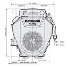 Load image into Gallery viewer, Kawasaki 21.4hp FH721D-KS01-S Commercial V-Twin Horizontal Shaft (1-1/8&quot;) Universal \Petrol Engine ENG6364