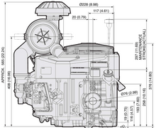 Load image into Gallery viewer, Kawasaki 22hp (726cc) FX691V-FS14-S Commercial V-Twin Vertical Shaft (1&quot;) w/ Heavy Duty Air Cleaner Ride-On ZTR Petrol Engine ENG7503
