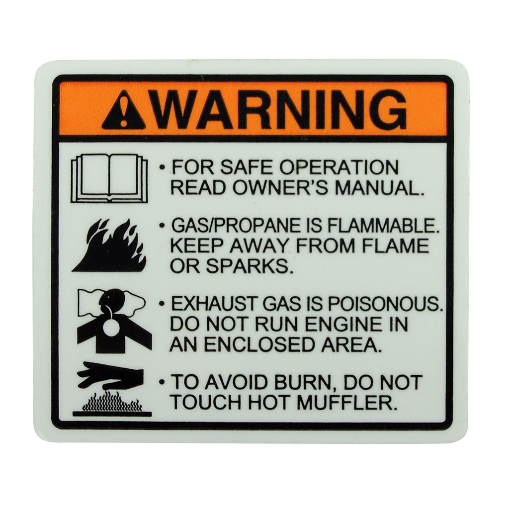PowerMowers provides professional lawn & garden products that prioritises cutting-edge performance & user-safety. Kawasaki Warning Label KAW56071-0216