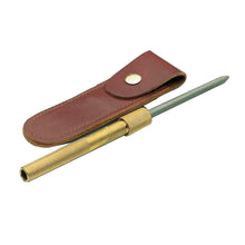 Load image into Gallery viewer, Eze-Lap Brass Handle Diamond Round Sharpener with Pouch &amp; Belt Loop - 3-1/4″ x 1/4″ M