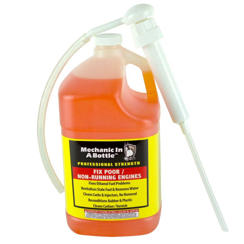 PowerMowers provides professional lawn & garden products that prioritises cutting-edge performance & user-safety. Mechanic in a Bottle Pro Strength Fuel System Cleaner and Conditioner 128 oz (3.785L) FAD7805