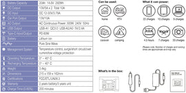 Rato 300W Li-ion Portable Power Station, 600W Peak RT300