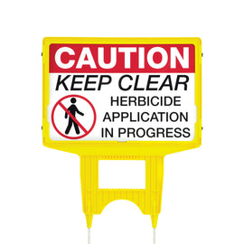 PowerMowers provides professional lawn & garden products that prioritises cutting-edge performance & user-safety. SGN6936 Caution Keep Clear Herbicide Application in Progress Warning Sign Strong Plastic