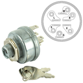 Murray/GA/Briggs & Stratton SWT5486/SWT1036 Ignition Switch 6 Pin 92377, 493625