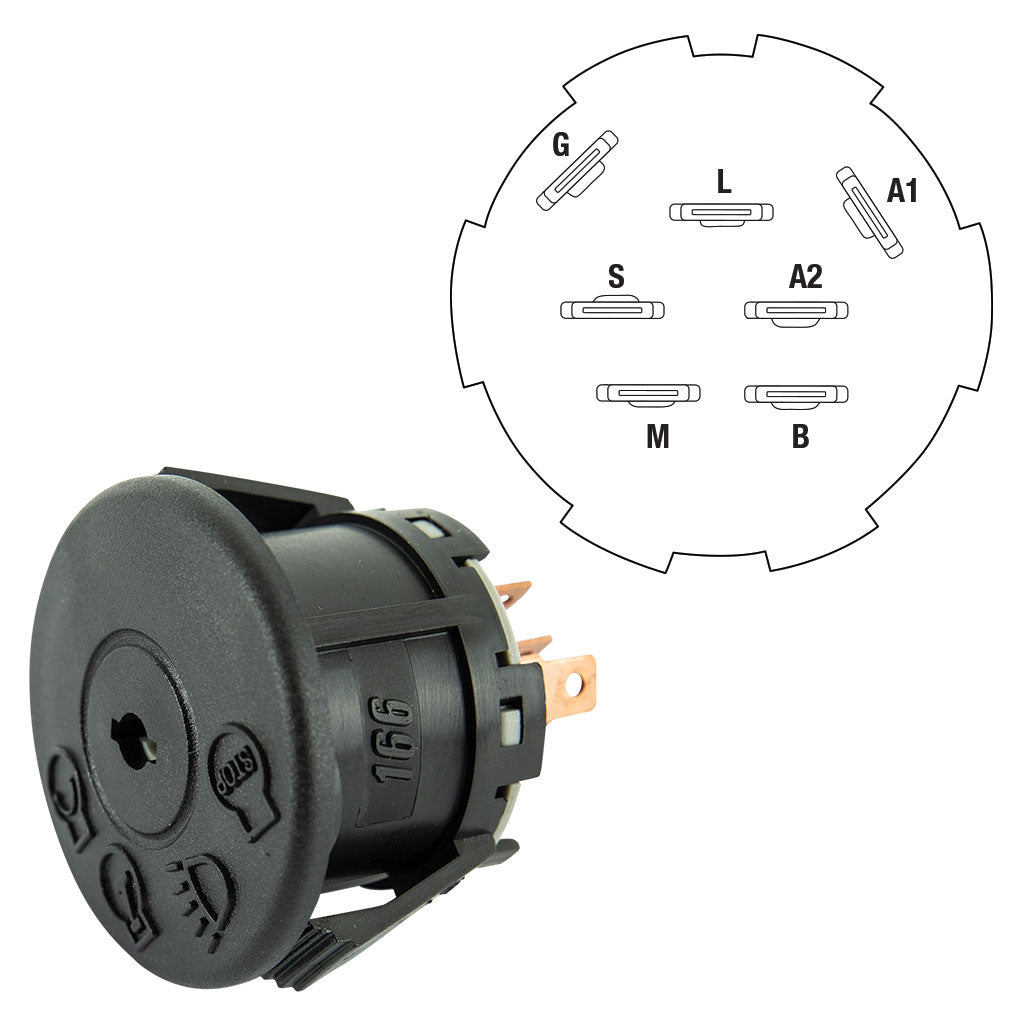 John Deere/Murray/GA/Cub Cadet/AYP/Husqvarna/MTD SWT6459/GY20074/LTH1342/LTH1342A/YTH1542XP Ignition Switch 94762, 163968