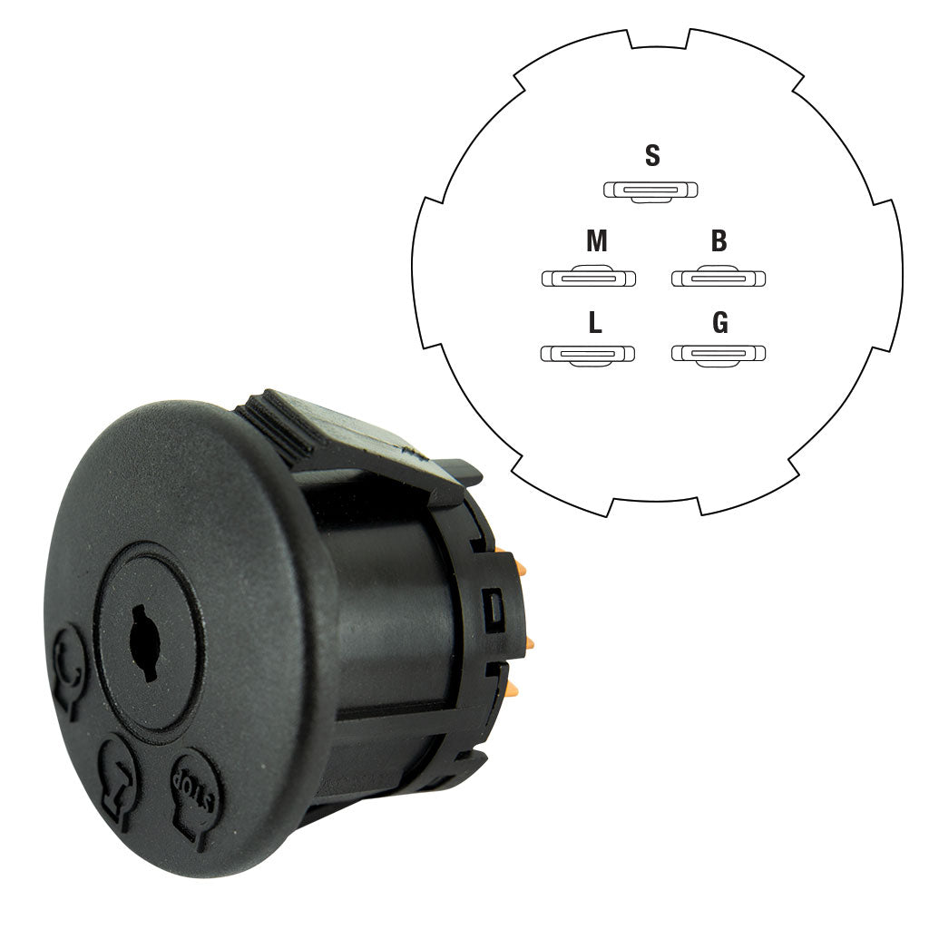 John Deere/MTD/GA/Cub Cadet/Massey Ferguson/Rover/AYP SZ-60/DZT-1742/DZT-2354/RZT-42/RZT-50 Ignition Switch MF50-22ZT, MF60-27LZ