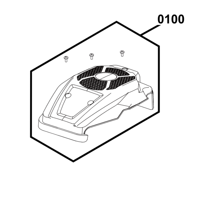 Yardking/Cheeta/Victa Engine Cover Black Kit w/ Screws (3) 80102156