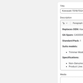 Kawasaki TD18/TD24/TG33 Primer Bulb 49043-2065