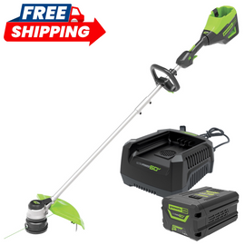 GREENWORKS 60V Pro Straight Shaft String Trimmer Skin 4.0Ah Battery & Charger Kit 2108707AU