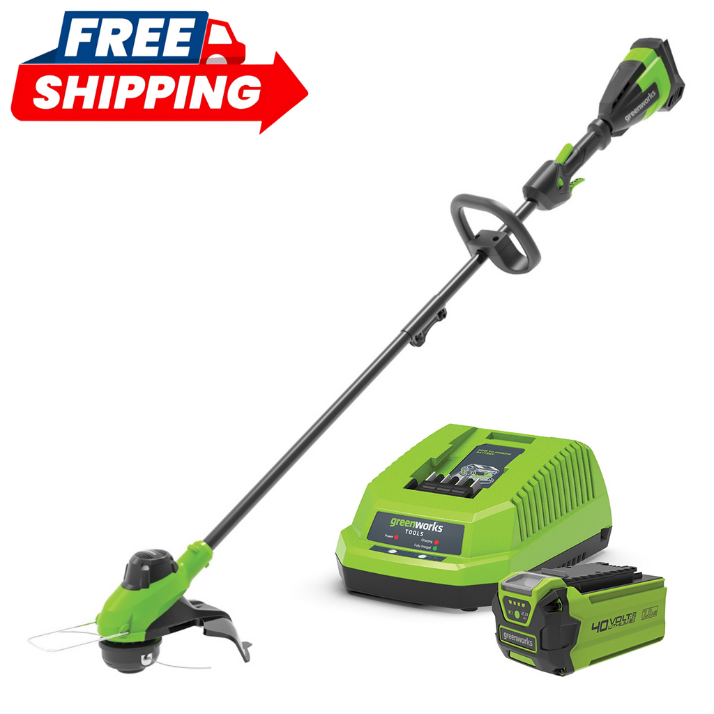 GREENWORKS 40V String Trimmer 33cm/13" 2.0Ah Battery & Charger Kit 2109807AU-Kit-2