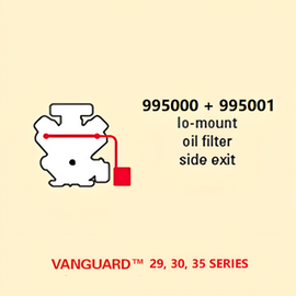 Briggs & Stratton 13-18hp Vanguard™ V-Twin Low-Mount Oil Filter Side Exist Muffler Kit 995000, 995001