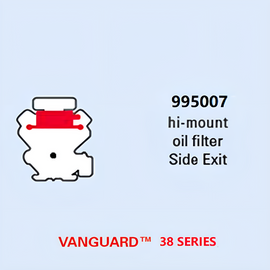 Briggs & Stratton 21-23hp Vanguard™ V-Twin High-Mount Oil Filter Side Exist Muffler Kit 995007