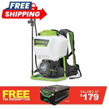 Load image into Gallery viewer, GREENWORKS 60V Pro 70 PSI Backpack 15L Sprayer Skin 5202307AU - FREE REDEMPTION KIT