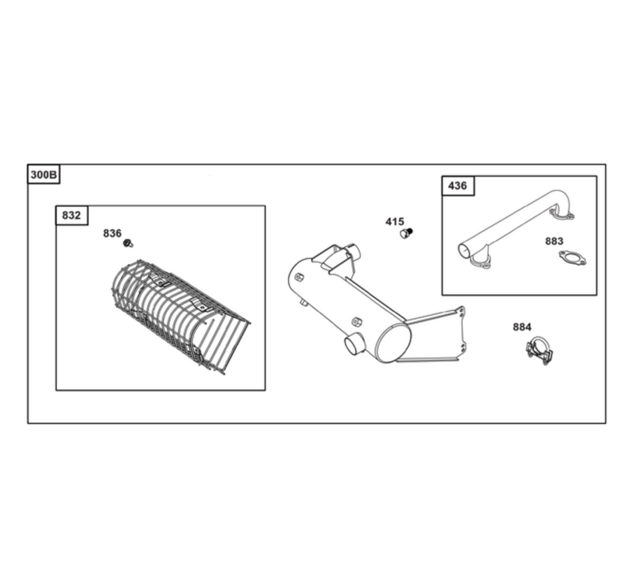 Briggs & Stratton 27-40hp Vanguard™ V-Twin Side-Mount Starter Motor Side Exist Muffler Kit 847279