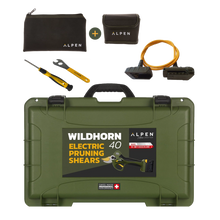 Load image into Gallery viewer, Alpen Wildhorn 40 Professional Electric Pruner Shear Secateurs 2x Battery, Maintenance &amp; Storage Kit