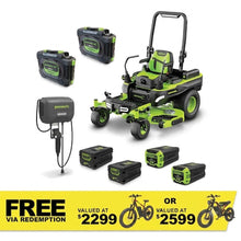 Load image into Gallery viewer, GREENWORKS 60V MaximusZ Zero Turn Electric Riding Mower with 20.0Ah Battery &amp; Wall-Mounted Rapid Charger Kit - 54" Cut 7405007AU - FREE REDEMPTION KIT