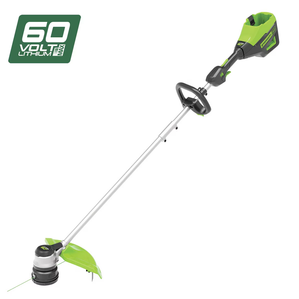 GREENWORKS 60V Pro Straight Shaft String Trimmer Skin, Axial Blower, Hedge Trimmer/Pole Saw Attachment 4.0Ah Battery & Charger Kit - FREE REDEMPTION KIT