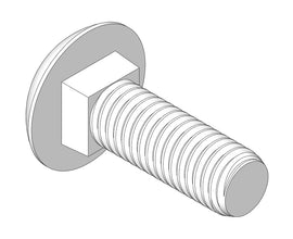 R&R CARRIAGE BOLT 10MM X 25MM W/ NUT R33125-025