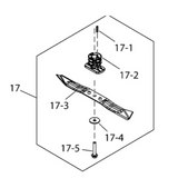 Yardking/Cheeta/Victa Bar Blade and Boss Mounting Assy. 80082446