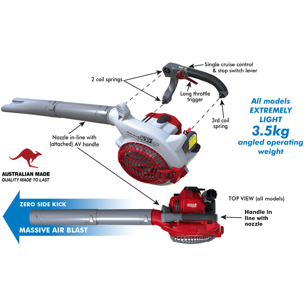 Atom 855 25cc AirLift ®AV Honda Powered 4-Stroke Leaf Blower