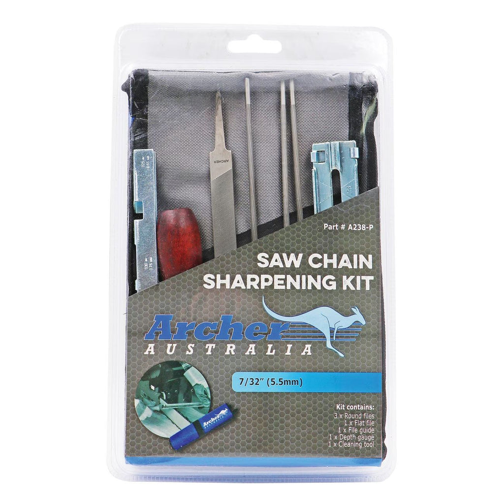 Archer Deluxe Pro Chainsaw Chain File & Guide 7/32" (5.5mm) Roll Up Pouch Kit A238-P