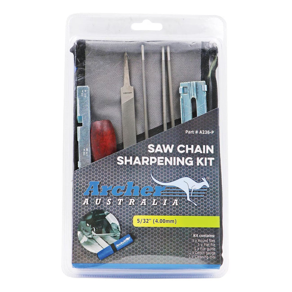 Archer Deluxe Pro Chainsaw Chain File & Guide 5/32" (4.0mm) Roll Up Pouch Kit A236-P