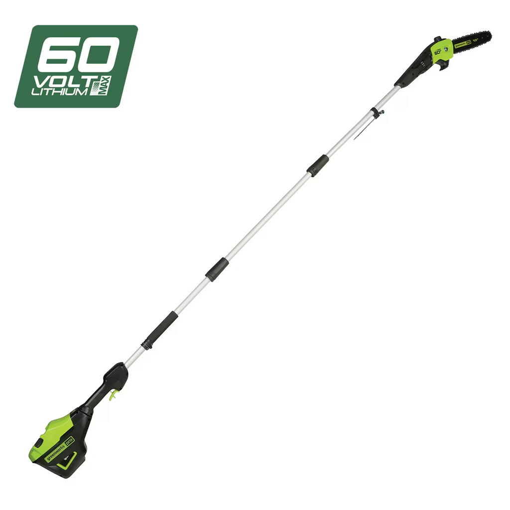 GREENWORKS 60V Pro Pole Pruner Saw (10" Bar) 4.2m 4.0Ah Battery & Charger Kit