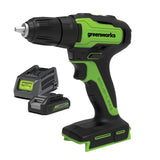 GREENWORKS 24V Brushless Drill 2.0Ah Battery & Charger Kit