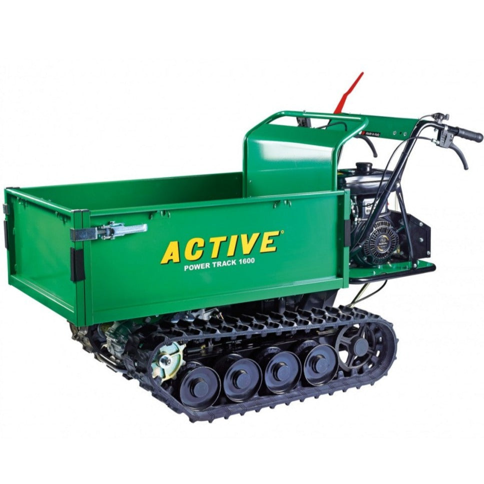 Active 1600 172cc Motorised Track Loader Transporter with Galvanised Dumper - 600kg Capacity